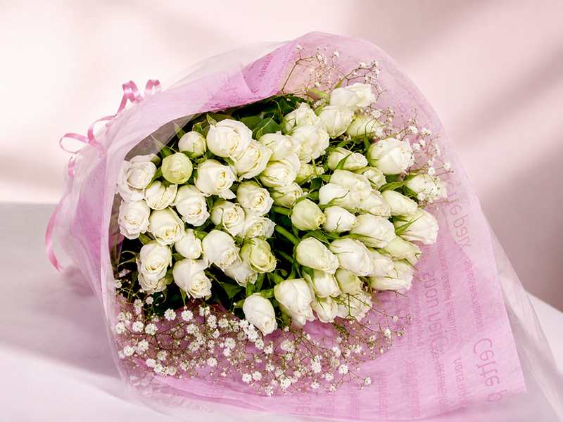 お好きな本数で♪白バラの花束