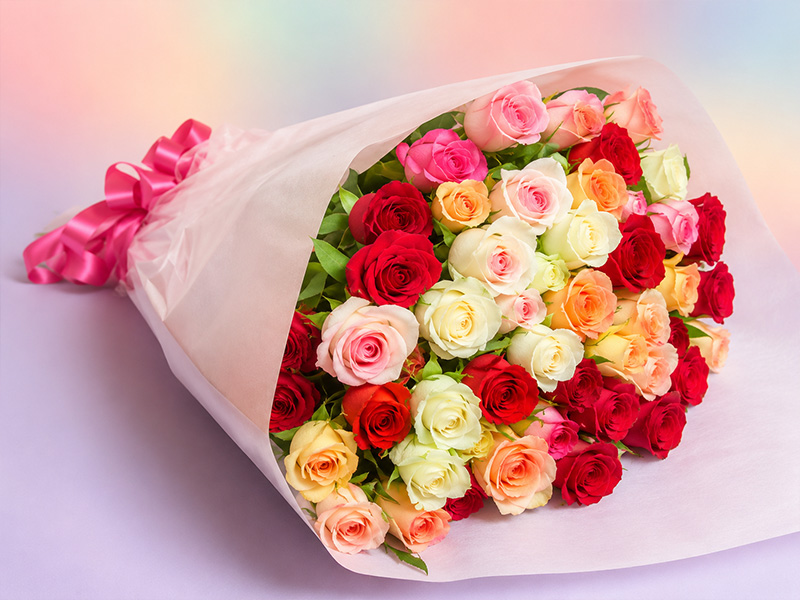 お好きな本数で♪ミックスバラの花束