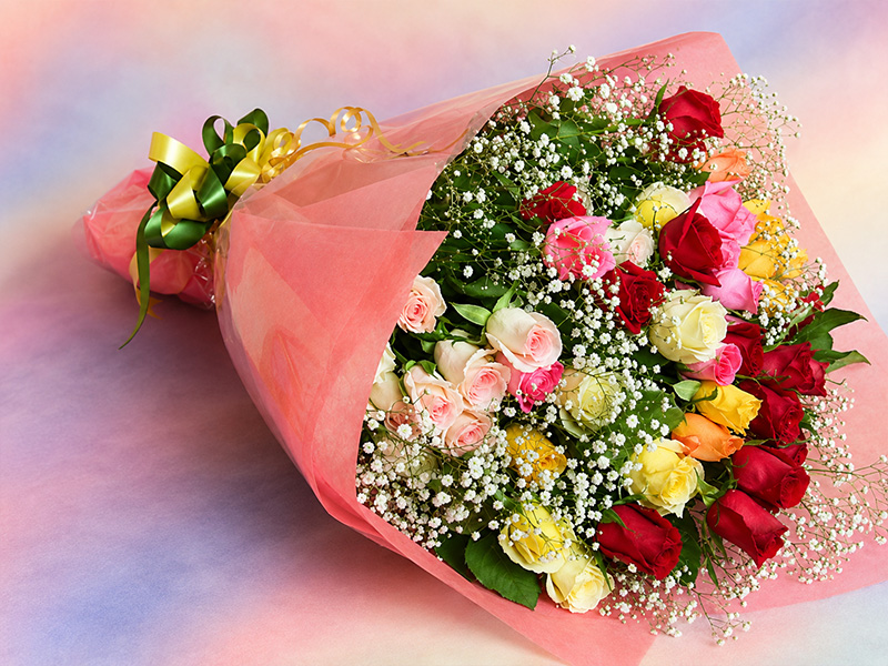 お好きな本数で♪ミックスバラの花束
