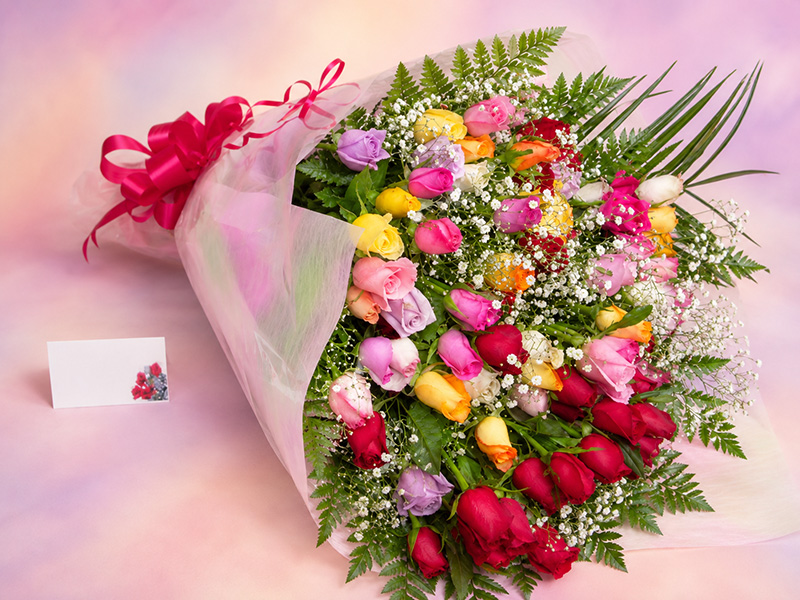 お好きな本数で♪ミックスバラの花束