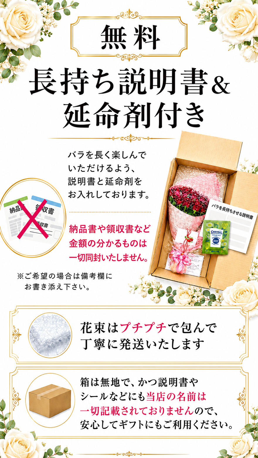 バラの長持ちマニュアルと延命剤